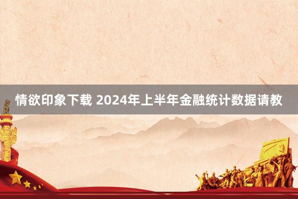 情欲印象下载 2024年上半年金融统计数据请教