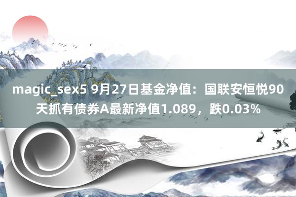 magic_sex5 9月27日基金净值：国联安恒悦90天抓有债券A最新净值1.089，跌0.03%