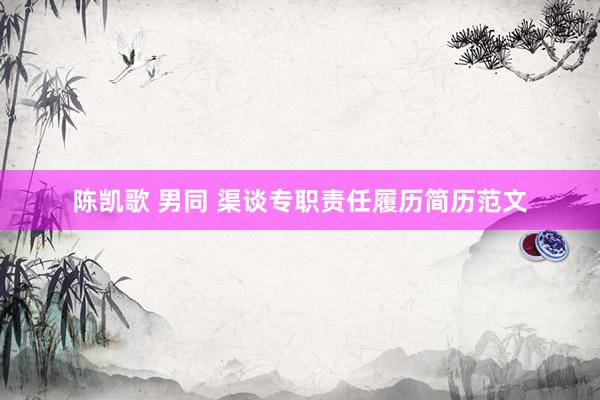 陈凯歌 男同 渠谈专职责任履历简历范文