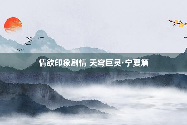 情欲印象剧情 天穹巨灵·宁夏篇