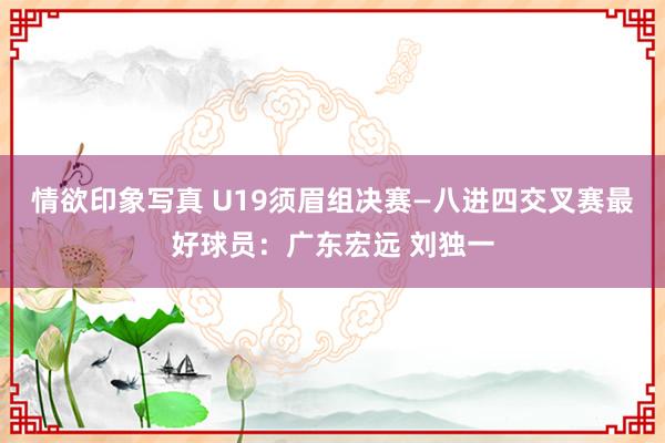 情欲印象写真 U19须眉组决赛—八进四交叉赛最好球员：广东宏远 刘独一