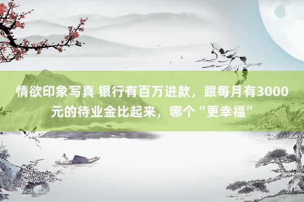 情欲印象写真 银行有百万进款，跟每月有3000元的待业金比起来，哪个“更幸福”