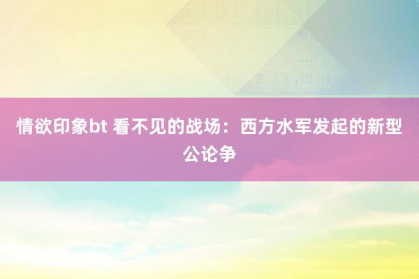 情欲印象bt 看不见的战场：西方水军发起的新型公论争