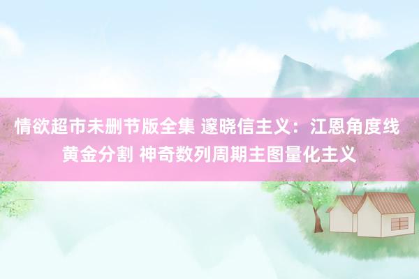 情欲超市未删节版全集 邃晓信主义：江恩角度线 黄金分割 神奇数列周期主图量化主义