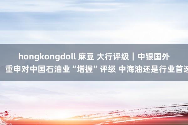 hongkongdoll 麻豆 大行评级｜中银国外：重申对中国石油业“增握”评级 中海油还是行业首选