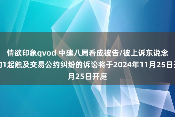 情欲印象qvod 中建八局看成被告/被上诉东说念主的1起触及交易公约纠纷的诉讼将于2024年11月25日开庭