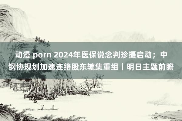 动漫 porn 2024年医保说念判珍摄启动；中钢协规划加速连络股东辘集重组丨明日主题前瞻
