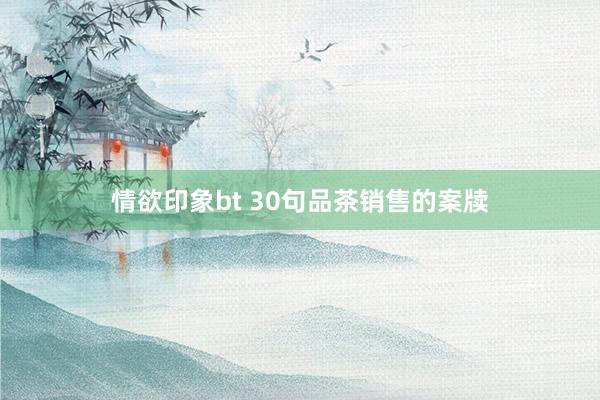 情欲印象bt 30句品茶销售的案牍