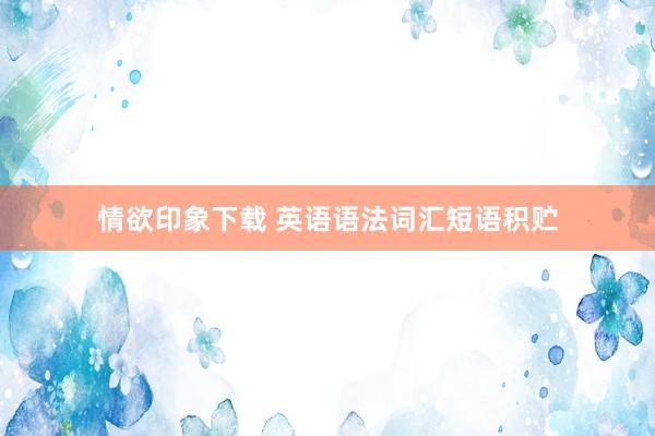情欲印象下载 英语语法词汇短语积贮