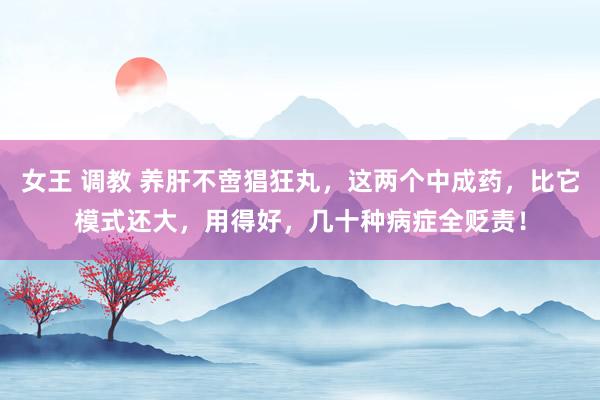 女王 调教 养肝不啻猖狂丸，这两个中成药，比它模式还大，用得好，几十种病症全贬责！