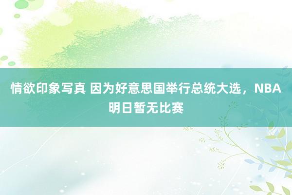情欲印象写真 因为好意思国举行总统大选，NBA明日暂无比赛