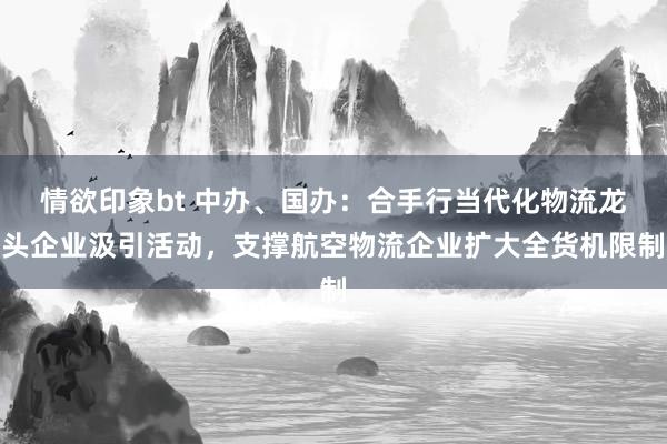 情欲印象bt 中办、国办：合手行当代化物流龙头企业汲引活动，支撑航空物流企业扩大全货机限制