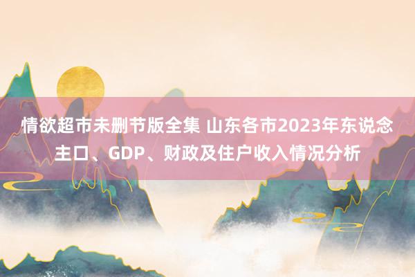 情欲超市未删节版全集 山东各市2023年东说念主口、GDP、财政及住户收入情况分析