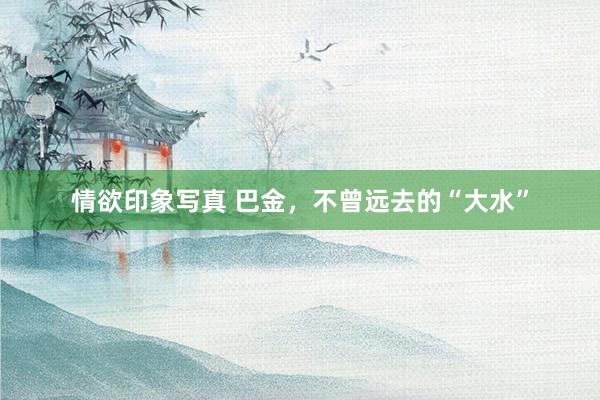 情欲印象写真 巴金，不曾远去的“大水”