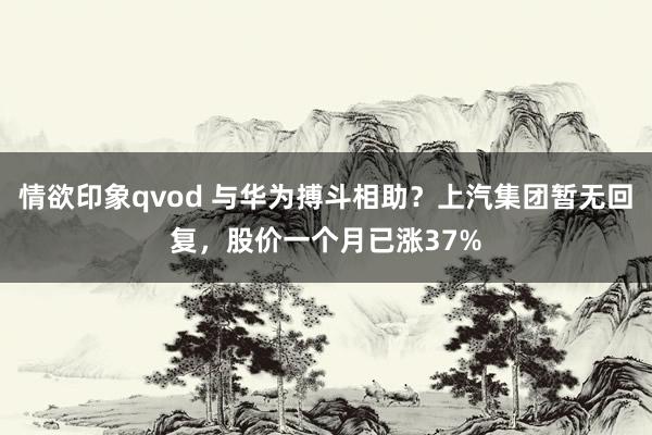 情欲印象qvod 与华为搏斗相助？上汽集团暂无回复，股价一个月已涨37%