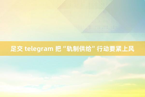 足交 telegram 把“轨制供给”行动要紧上风