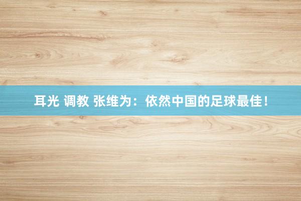 耳光 调教 张维为：依然中国的足球最佳！