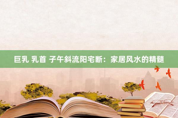 巨乳 乳首 子午斜流阳宅断：家居风水的精髓