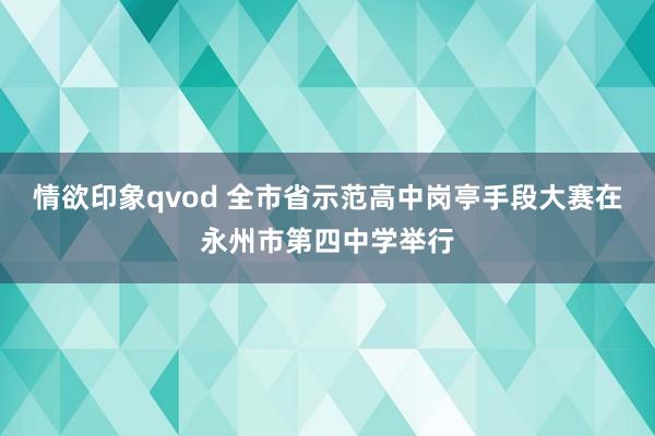 情欲印象qvod 全市省示范高中岗亭手段大赛在永州市第四中学举行