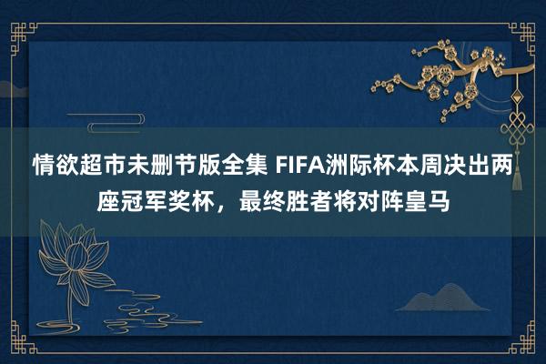 情欲超市未删节版全集 FIFA洲际杯本周决出两座冠军奖杯，最终胜者将对阵皇马