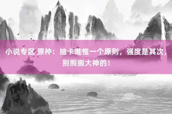 小说专区 原神：抽卡唯惟一个原则，强度是其次，别照搬大神的！
