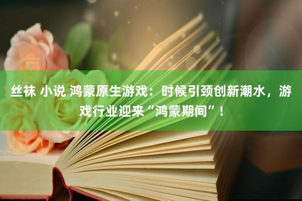 丝袜 小说 鸿蒙原生游戏：时候引颈创新潮水，游戏行业迎来“鸿蒙期间”！