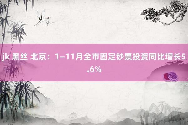 jk 黑丝 北京：1—11月全市固定钞票投资同比增长5.6%