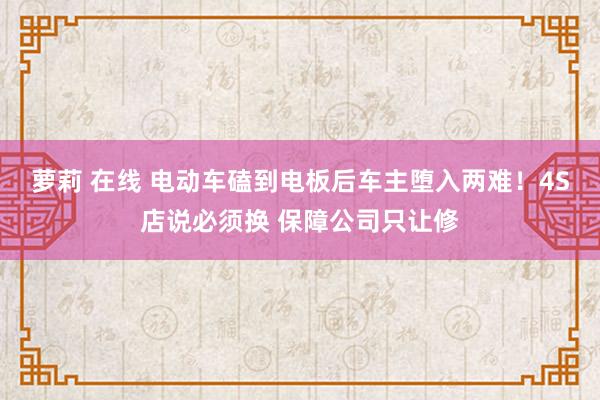 萝莉 在线 电动车磕到电板后车主堕入两难！4S店说必须换 保障公司只让修