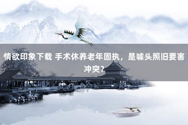 情欲印象下载 手术休养老年固执，是噱头照旧要害冲突？