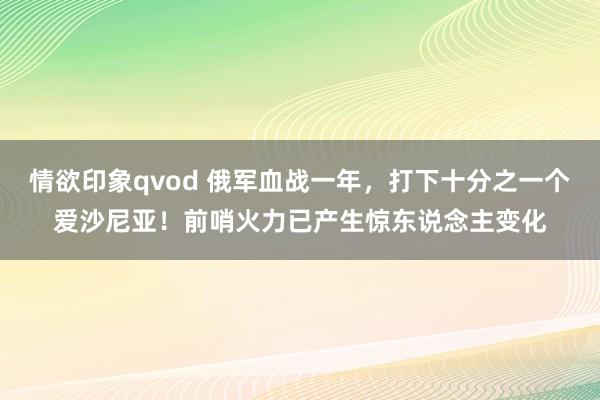 情欲印象qvod 俄军血战一年，打下十分之一个爱沙尼亚！前哨火力已产生惊东说念主变化