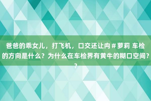 爸爸的乖女儿，打飞机，口交还让禸＃萝莉 车检的方向是什么？为什么在车检界有黄牛的糊口空间？