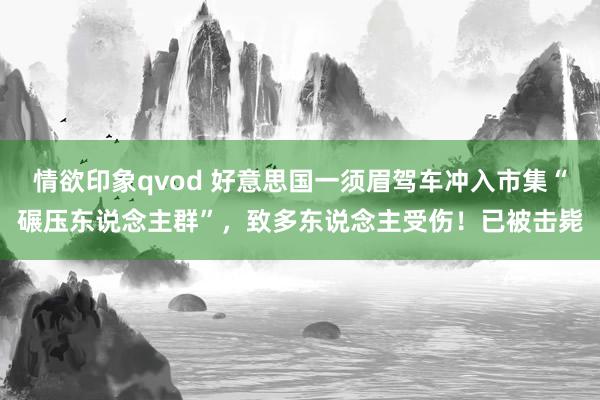 情欲印象qvod 好意思国一须眉驾车冲入市集“碾压东说念主群”,致多东说念主受伤!已被击毙
