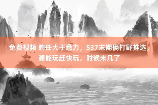 免费视频 聘任大于悉力，S37末期俩打野推选，澜能玩赶快玩，时候未几了