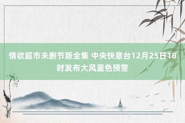 情欲超市未删节版全集 中央快意台12月25日18时发布大风蓝色预警
