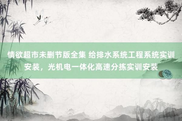 情欲超市未删节版全集 给排水系统工程系统实训安装，光机电一体化高速分拣实训安装