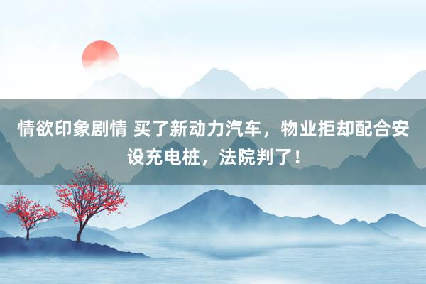 情欲印象剧情 买了新动力汽车，物业拒却配合安设充电桩，法院判了！