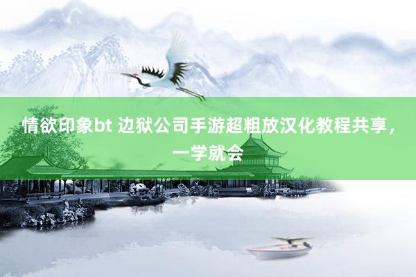情欲印象bt 边狱公司手游超粗放汉化教程共享，一学就会