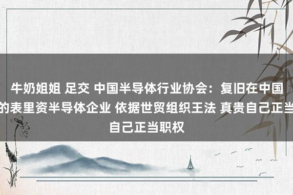 牛奶姐姐 足交 中国半导体行业协会：复旧在中国发展的表里资半导体企业 依据世贸组织王法 真贵自己正当职权
