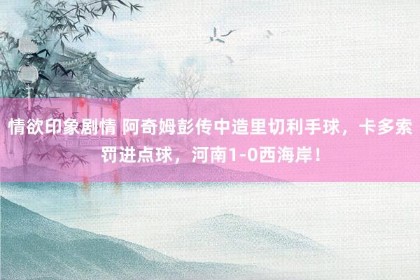 情欲印象剧情 阿奇姆彭传中造里切利手球，卡多索罚进点球，河南1-0西海岸！