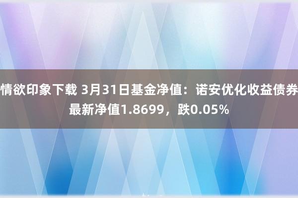 情欲印象下载 3月31日基金净值：诺安优化收益债券最新净值1.8699，跌0.05%