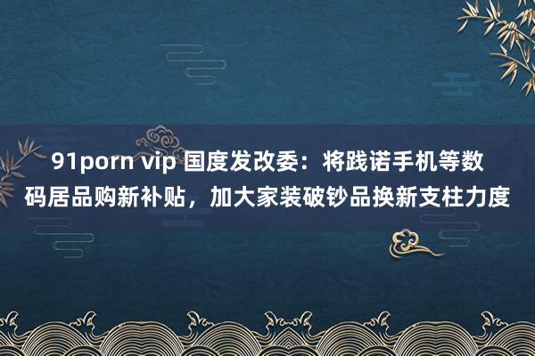 91porn vip 国度发改委：将践诺手机等数码居品购新补贴，加大家装破钞品换新支柱力度